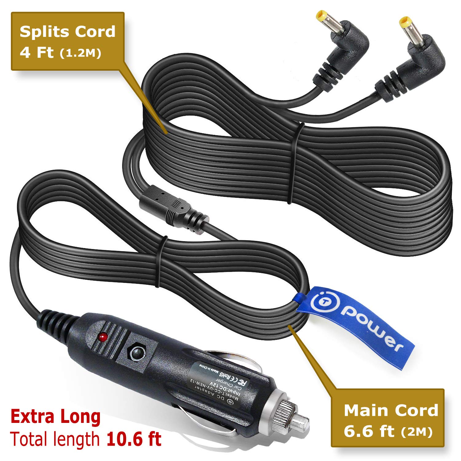 Amazon.com: T POWER Dual Screen Auto Car Charger Ac Dc Adapter for